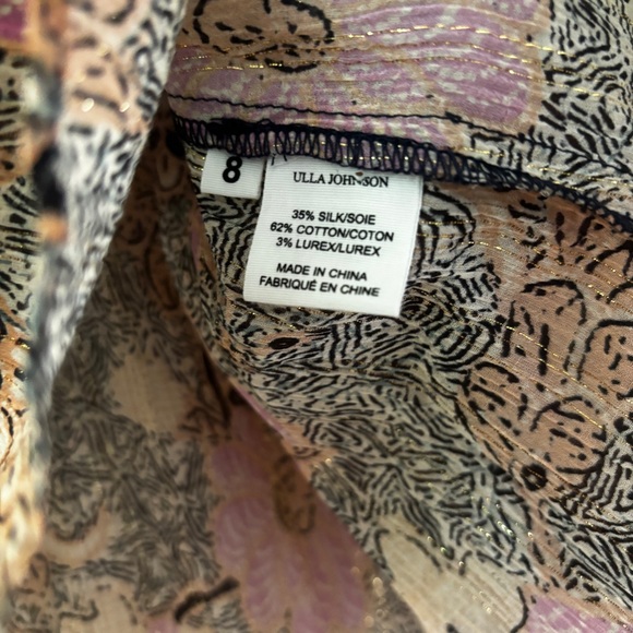 NEWUlla Johnson Lara Blouse Silk Ruffle Floral Birds of Paradise Ivory Size 8 - Picture 16 of 17
